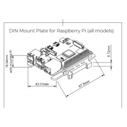 DIN Rail mount plate for Raspberry Pi all models