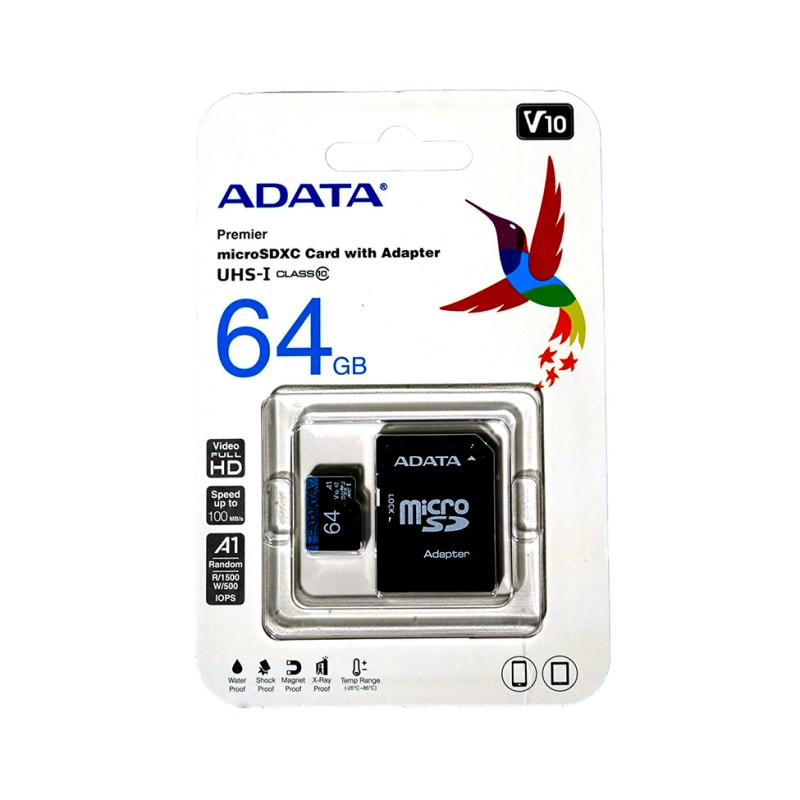 64 GB . microSDHC/SDXC UHS-I card ADATA Premier class 10 Ultra High Speed + adapter
