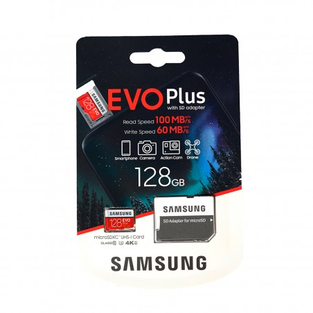 SAMSUNG 128GB MICROSDXC EVO PLUS MEMORY CARD W/ ADAPTER